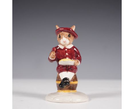 From the Nursery Rhymes series. This hand-decorated and hand-painted figurine features the character Little Jack Horner, dres