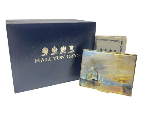 Halcyon days enamel box, The Fighting Temeraire tugged to her last breath to be broken up, 1838, original by Joseph Mallord W