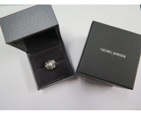 A Georg Jensen 925 silver ring , number 59, size O, some usage marks but generally good with box 