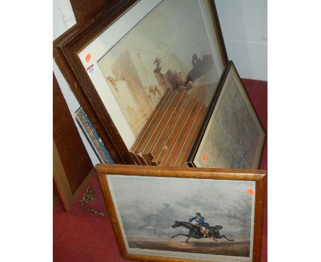 Mixed pictures and prints to include; after E J Gill - Dick Turpin print