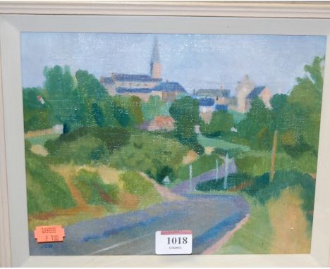 John Charles Wilkinson RBA (Br.C20th) - The Road to Normandy, oil on board, monogrammed lower left, 20 x 24cm