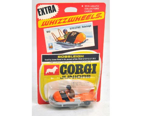 Corgi Juniors No. 1012 SPECTRE Bobsleigh from On Her Majesty's Secret Service. Appears excellent, not removed from bubble. Ca