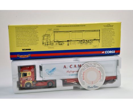 Corgi Diecast Truck issue comprising No. CC12920 Scania Topline Fridge Trailer in the livery of AL Campbell. Appears excellen