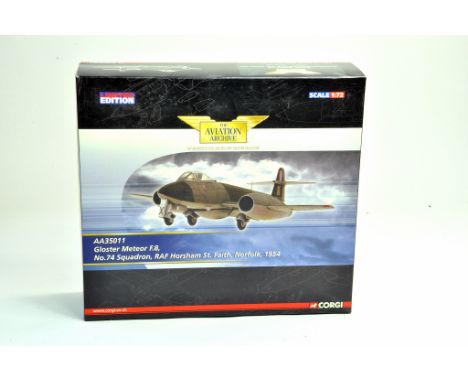 Corgi Diecast model aircraft 1:72 scale comprising Aviation Archive No. AA35011 Gloster Meteor F:8 No.74 Squadron. Appears ex