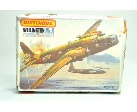 Matchbox Plastic Model Kit. 1:72 scale comprising no. PK 402 Wellington Mk.X WW2 bomber of 'Geodetic' Construction. Appears t