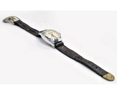 Timex Vintage Hopalong Cassidy Wrist Watch with leather strap. Appears very good to excellent in working order.