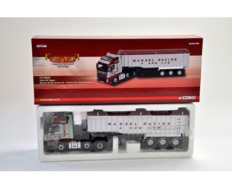 Corgi Diecast Model Truck Issue comprising No. CC14023 Volvo FH Tipper in the livery of Mansel Davies. Note some light damage