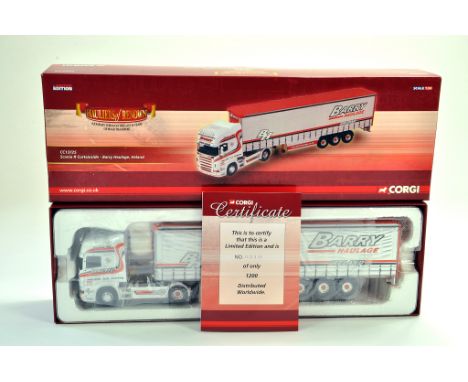 Corgi Diecast Model Truck Issue comprising No. CC13725 Scania R Curtainside in the livery of Barry Haulage. Appears very good