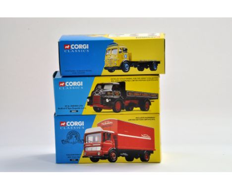 Corgi Diecast Truck issues comprising Corgi Classics; 21201, 20001 and one other. Appear excellent with boxes. Ex Shop Qualit