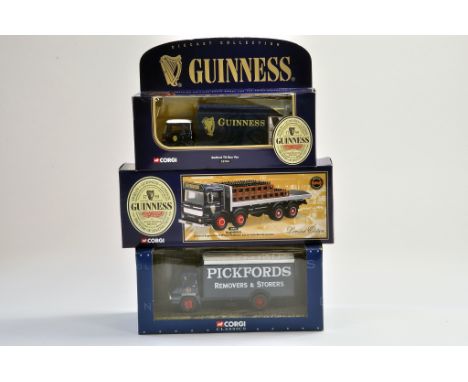 Corgi Diecast Truck issues comprising Corgi Classics; 22704, 20902 and one other - Guinness and Pickfords. Appear excellent w