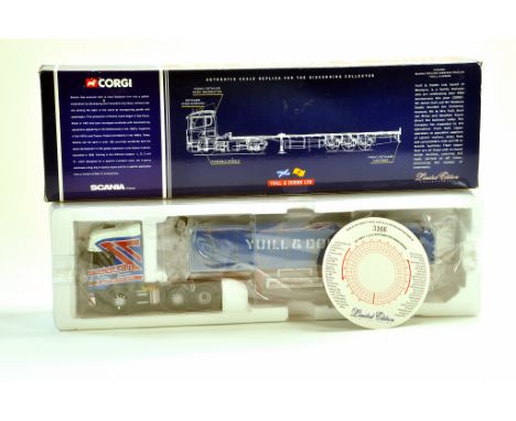 Corgi Diecast Truck issue comprising No. CC12905 Scania Topline Sheeted Trailer in the livery of Yuill and Dodds. Appears exc