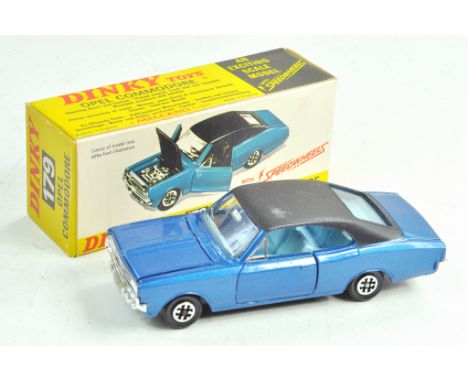 Dinky No. 179 Opel Commodore with blue body, black hood, pale blue interior and chrome trim. Appears generally excellent, ver