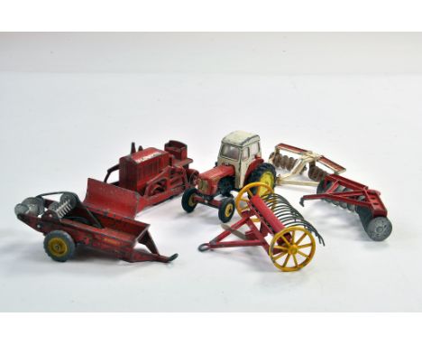 Dinky Farm group (worn) including harder to find David Brown plus Moko Crawler Tractor.  Condition Reports: Please contact us