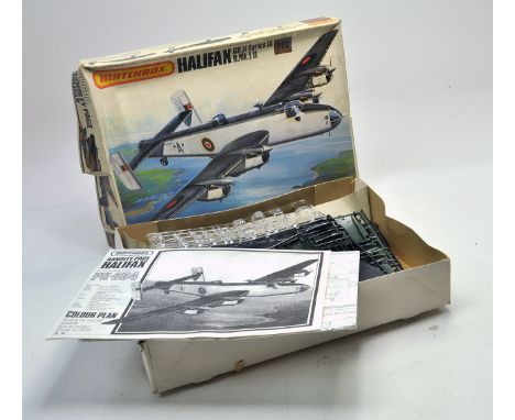 Matchbox Plastic Model Kit. 1:72 scale comprising No. Pk604 Halifax Gr.II Series IA B.MK.I/II. Appears to be complete. Very g