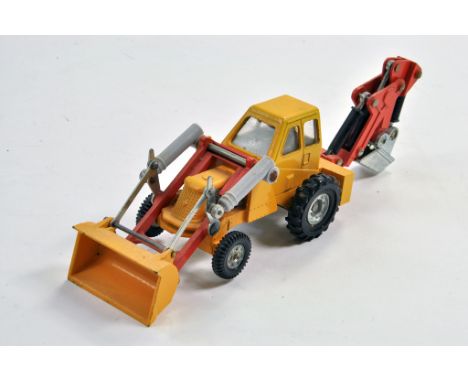 Dinky Muirhill Front End Loader with backhoe in yellow with metal hubs. Generally very good.  Condition Reports: Please conta