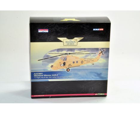 Corgi Diecast model aircraft 1:72 comprising Aviation Archive No. AA37601 Westland Wessex RAF Rescue. Appears excellent and n