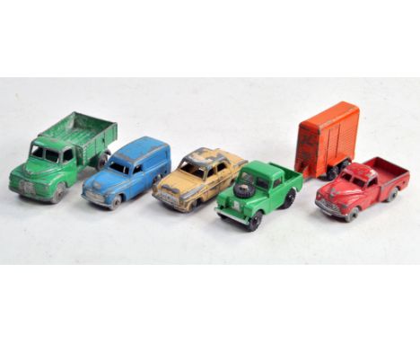 Dublo Dinky diecast group comprising five issues. Generally worn hence fair to good. Condition Reports: Please contact us for