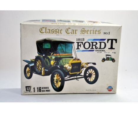 Union Plastic Model Kit. 1:16 scale comprising of no. C-01:1200 Classic Car Series No.1 1912 Ford T Model. Appears to be comp