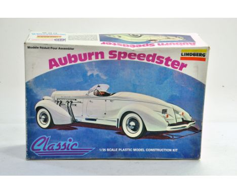 Lindberg Plastic Model Kit. 1:25 scale comprising of no. 369 Auburn Speedster Classic Car. Appears to be complete. Very good 