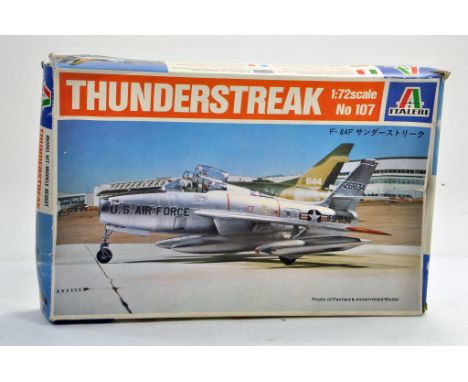 Italeri Plastic Model Kit. 1:72 scale comprising no. 107 Thunderstreak. Appears to be complete. Very good to excellent. Some 