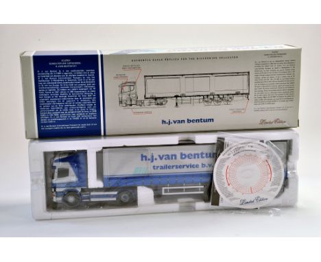 Corgi Diecast Truck issue comprising No. CC12910 Scania Topline Curtainside in the livery of HJ Van Bentum. Appears excellent