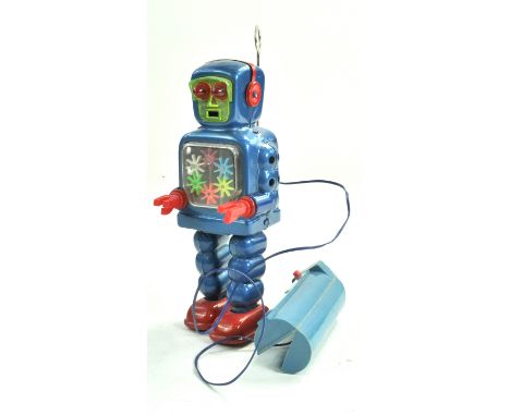 KO Japanese Battery Operated High Wheel Walking Robot with control. 20cm. Clean and well presented hence very good. Tested an