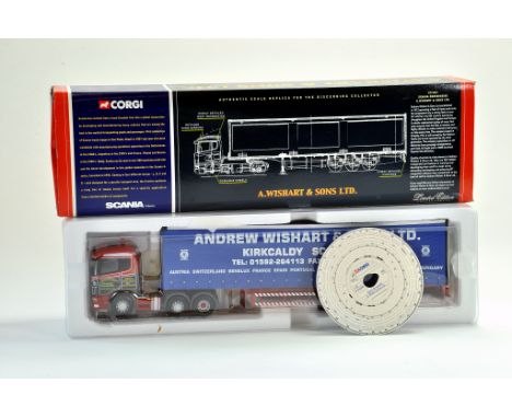 Corgi Diecast Truck issue comprising No. CC12201 Scania Curtainside in the livery of A Wishart. Appears excellent with box. E