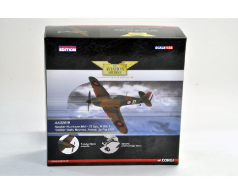 Corgi Diecast model aircraft 1:72 comprising Aviation Archive No. AA32019 Hawker Hurricane 73 Squadron .Appears excellent and