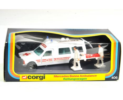 Corgi No. 406 Mercedes Bonna Ambulance. Excellent, complete and in very good to excellent box. Condition Reports: Please cont