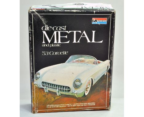 Monogram Diecast Metal and Plastic Model Kit. 1:24 scale comprising no. 6100 '53' Corvette. Appears to be complete. Very good