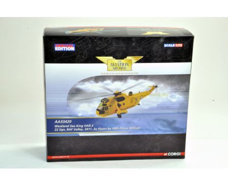 Corgi Diecast model aircraft 1:72 scale comprising Aviation Archive No. AA33420 Westland Sea King as flown by HRH Prince Will