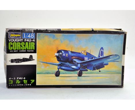 Hasegawa Plastic Model Kit. 1:48 scale comprising no. U003:900 Vought F4U-4 Corsair US Navy Carrier Fighter. Appears to be co