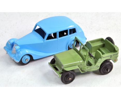 Dinky No. 151 Triumph 1800 Saloon in light blue plus No. 25J Jeep. Both restored, hence excellent. Condition Reports: Please 