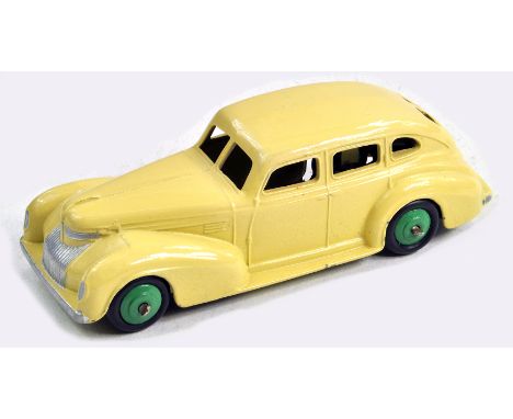 Dinky No. 39e Chrysler Royal Sedan with deep cream body and mid-green ridged hubs plus. A wonderful hard to find example, bes