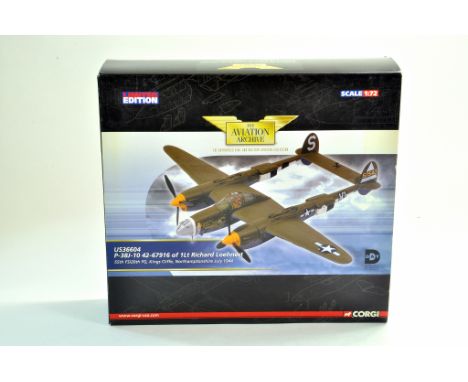 Corgi Diecast model aircraft 1:72 scale comprising Aviation Archive No. US36604 P38 J Lightning Richard Loehnert. Appears exc