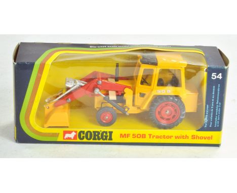 Corgi No. 54 Massey Ferguson Tractor 50B with Shovel. Excellent, little or no signs of wear in very good box.