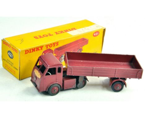 Dinky No. 421 Electric Articulated Lorry - British Railways. With maroon body and ridged hubs. Generally very good, some mino