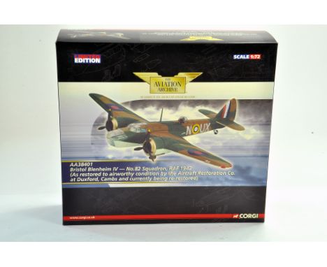 Corgi Diecast model aircraft 1:72 comprising Aviation Archive No. AA38401 Bristol Blenheim RAF 82 Squadron. Appears excellent