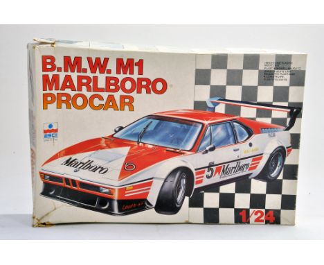 Esci Plastic Model Kit. 1:24 scale comprising of no. 3011 BMW Marlboro Procar. Appear to be complete. Very good to excellent.