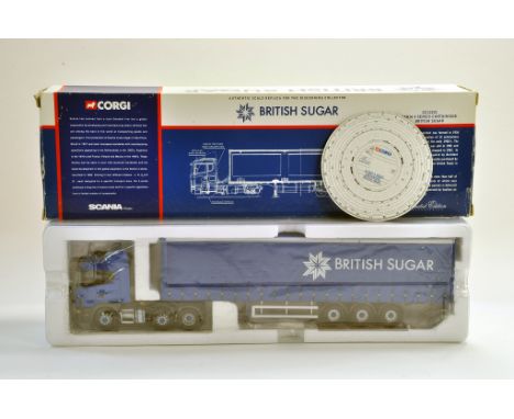 Corgi Diecast Truck issue comprising No. CC12221 Scania Curtainside in the livery of British Sugar. Appears generally good ve