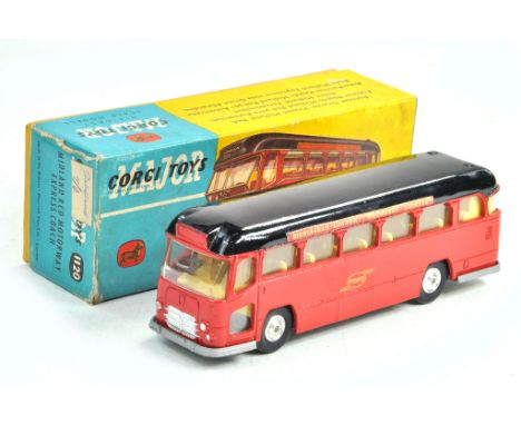 Corgi No. 1120 Midland Motorway Express Coach. Red and Black with spun hubs. Generally very good to excellent in good box. Wo