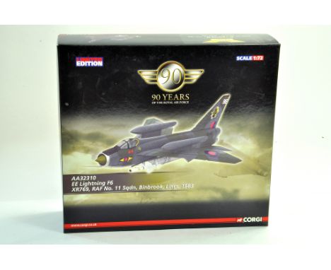 Corgi Diecast model aircraft 1:72 scale comprising Aviation Archive No. AA32310 EE Lightning F6 RAF No,11 Squadron. 90 years 