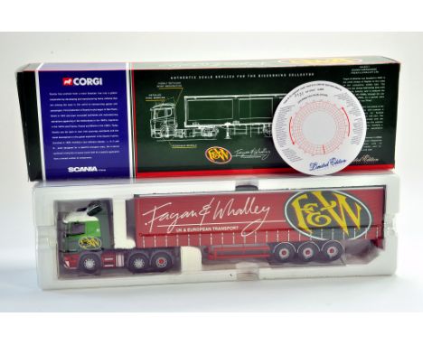 Corgi Diecast Truck issue comprising No. CC12211 Scania Curtainside in the livery of Fagan and Whalley. Appears excellent wit