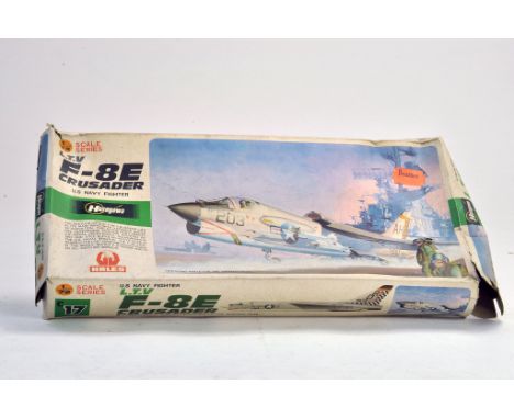 Hasegawa Plastic Model Kit. 1:72 scale comprising of No. C17 LTV F-8E Crusader US Navy Fighter. Appears to be complete. Very 