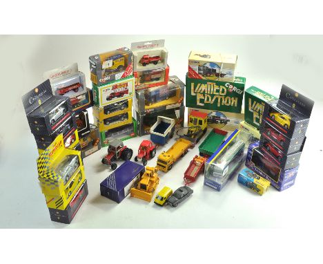 A large boxed diecast group including Corgi and Matchbox plus unboxed issues including Britains Massey 135 and 595 Tractor is