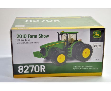 Ertl Farm issue comprising 1/32 2010 Farm Show Edition - John Deere 8270R Tractor. Appears excellent and secured with box wit
