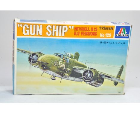 Italeri Plastic Model Kit. 1:72 scale comprising no. 129 "Gun Ship Mitchell B25 H/J Versions. Appears to be complete. Very go