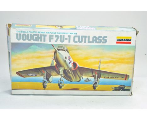 Linderg Plastic Model Kit. 1:48 scale comprising no. 2320 Vought F7U-1 Cutlass Corsair II Ling-Tenco-Vought U.S Navy. Appears