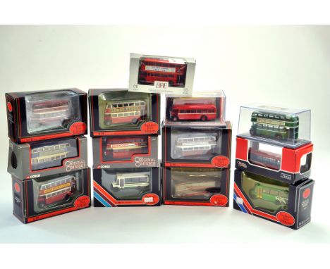 EFE and Corgi Diecast Bus group comprising thirteen issues. Appear very good to excellent with boxes.  Condition Reports: Ple