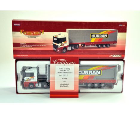 Corgi Diecast Model Truck Issue comprising No. CC13811 Mercedes Benz Actros Step Frame Curtainside in the livery of D Curran 